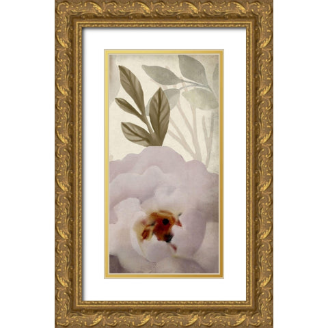 Simplicity Floral Panel C Gold Ornate Wood Framed Art Print with Double Matting by Kimberly, Allen