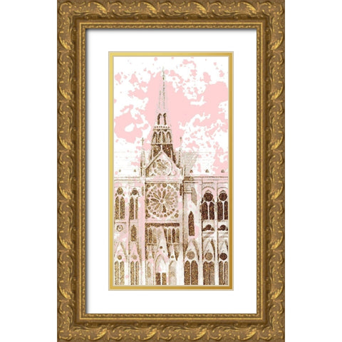 Bonjour Paris 3 Gold Ornate Wood Framed Art Print with Double Matting by Allen, Kimberly