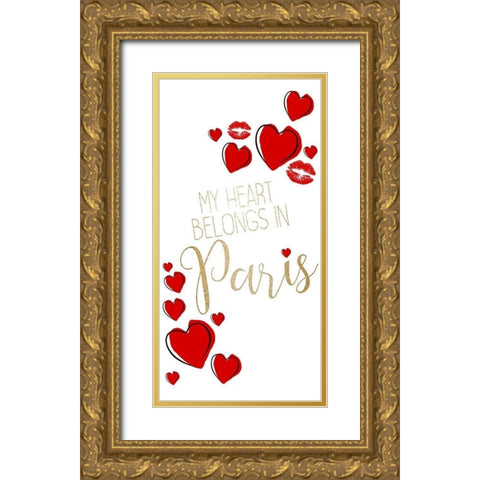 My Heart 2 Gold Ornate Wood Framed Art Print with Double Matting by Allen, Kimberly