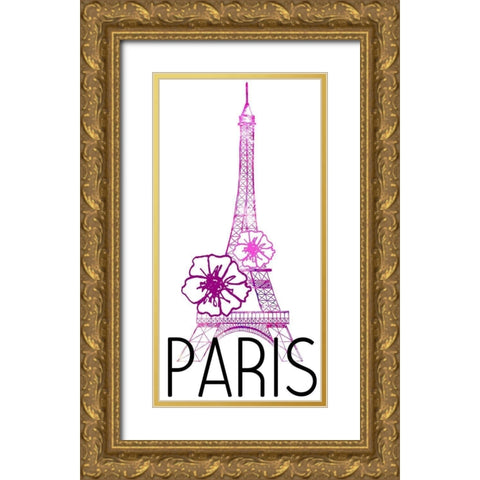 In Paris 1 Gold Ornate Wood Framed Art Print with Double Matting by Allen, Kimberly