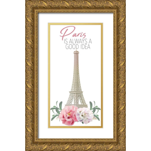 Always Paris 1 Gold Ornate Wood Framed Art Print with Double Matting by Allen, Kimberly