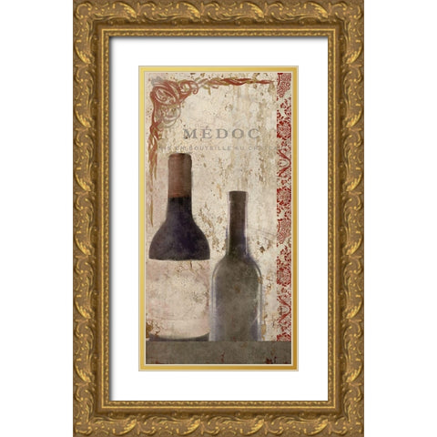 Vintage Wine Gold Ornate Wood Framed Art Print with Double Matting by Allen, Kimberly