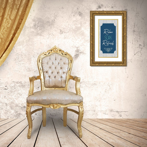 Relax 1 Gold Ornate Wood Framed Art Print with Double Matting by Allen, Kimberly