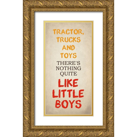 Little Boys 5 Gold Ornate Wood Framed Art Print with Double Matting by Allen, Kimberly