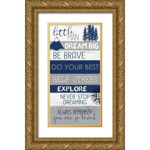 Little Man Gold Ornate Wood Framed Art Print with Double Matting by Allen, Kimberly