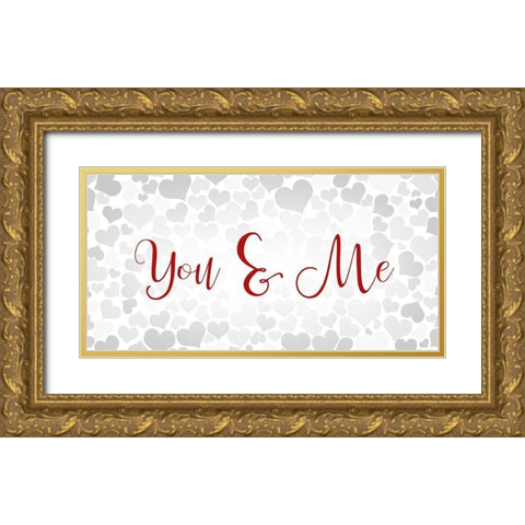 You and Me Gold Ornate Wood Framed Art Print with Double Matting by Allen, Kimberly