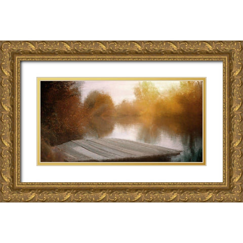 Lake View Gold Ornate Wood Framed Art Print with Double Matting by Allen, Kimberly