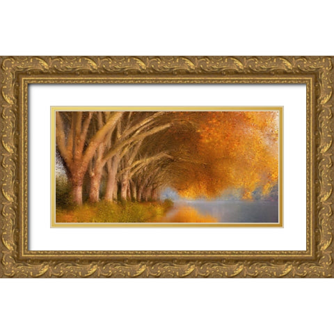 Quiet Pond Gold Ornate Wood Framed Art Print with Double Matting by Allen, Kimberly