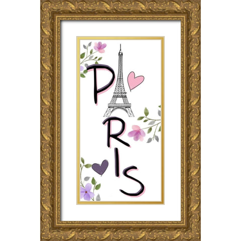 In Paris 1 Gold Ornate Wood Framed Art Print with Double Matting by Allen, Kimberly