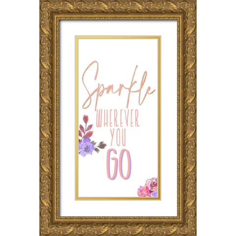Sparkle Unicorn 1 Gold Ornate Wood Framed Art Print with Double Matting by Allen, Kimberly