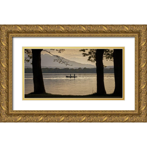 Out Fishing v2 Gold Ornate Wood Framed Art Print with Double Matting by Allen, Kimberly