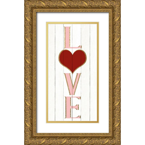 Love Gold Ornate Wood Framed Art Print with Double Matting by Allen, Kimberly