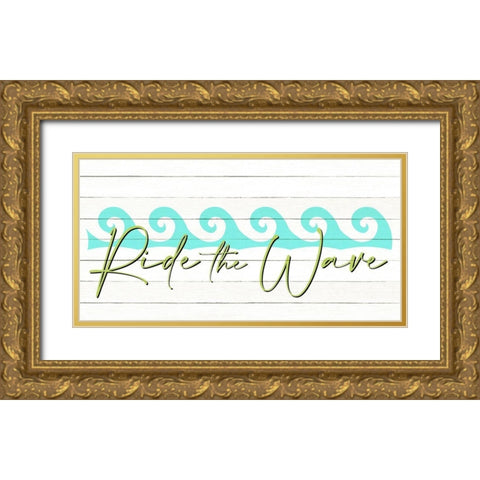 Ride the Wave Gold Ornate Wood Framed Art Print with Double Matting by Allen, Kimberly