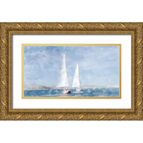 Sailing Gold Ornate Wood Framed Art Print with Double Matting by Allen, Kimberly