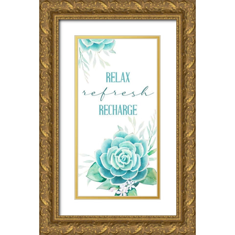 Recharge 1 Gold Ornate Wood Framed Art Print with Double Matting by Allen, Kimberly