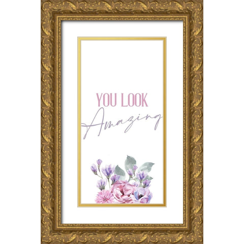 Hello Beautiful 3 Gold Ornate Wood Framed Art Print with Double Matting by Allen, Kimberly