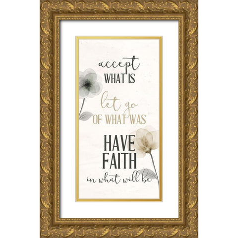 Open Bloom 3 Gold Ornate Wood Framed Art Print with Double Matting by Allen, Kimberly