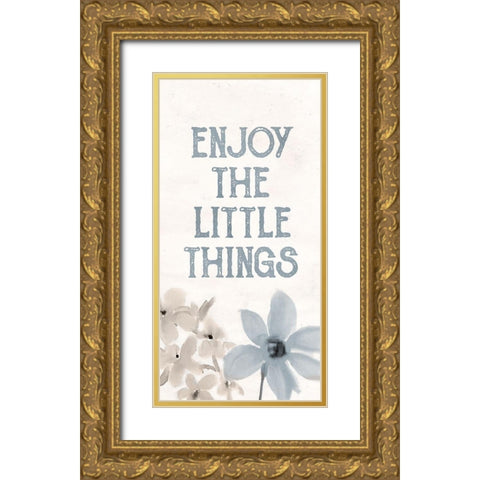 Spring Blue 3 Gold Ornate Wood Framed Art Print with Double Matting by Allen, Kimberly
