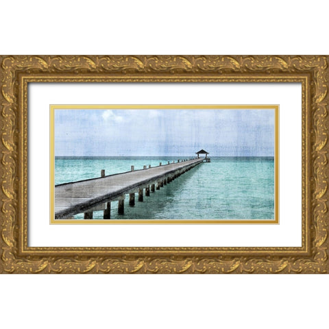 Paradise Gold Ornate Wood Framed Art Print with Double Matting by Allen, Kimberly
