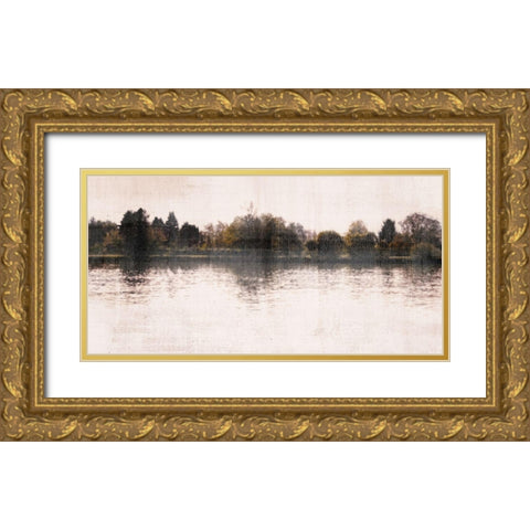 Serenity Lake Gold Ornate Wood Framed Art Print with Double Matting by Allen, Kimberly