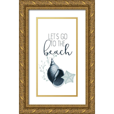 Sea Blues 5 Gold Ornate Wood Framed Art Print with Double Matting by Allen, Kimberly
