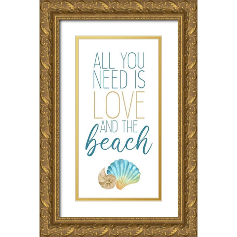 Seashore Shells 3 Gold Ornate Wood Framed Art Print with Double Matting by Allen, Kimberly
