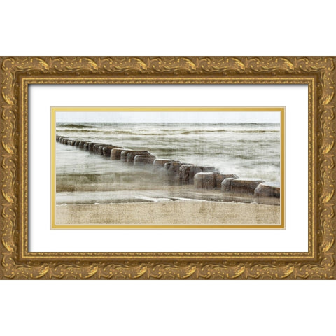 Waterbreak Gold Ornate Wood Framed Art Print with Double Matting by Allen, Kimberly