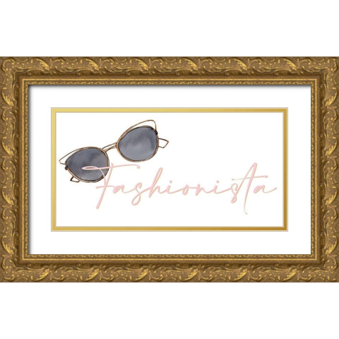 Fashionista 1 Gold Ornate Wood Framed Art Print with Double Matting by Allen, Kimberly