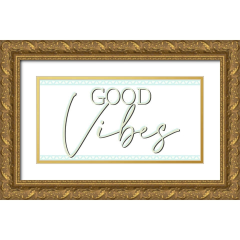 Minty 13 Gold Ornate Wood Framed Art Print with Double Matting by Allen, Kimberly
