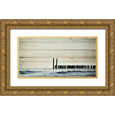Sea Poles Gold Ornate Wood Framed Art Print with Double Matting by Allen, Kimberly