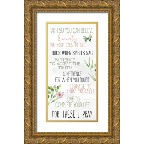 My Prayer 2 Gold Ornate Wood Framed Art Print with Double Matting by Allen, Kimberly