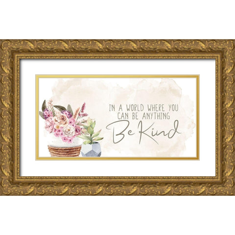Be Kind Gold Ornate Wood Framed Art Print with Double Matting by Allen, Kimberly