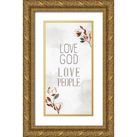 Love God Gold Ornate Wood Framed Art Print with Double Matting by Allen, Kimberly