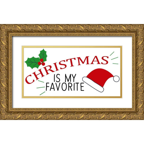Christmas Is Gold Ornate Wood Framed Art Print with Double Matting by Allen, Kimberly