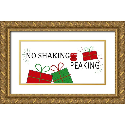 No Shaking Gold Ornate Wood Framed Art Print with Double Matting by Allen, Kimberly