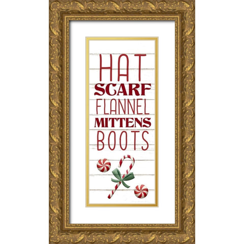 Hat and Scarf Gold Ornate Wood Framed Art Print with Double Matting by Allen, Kimberly