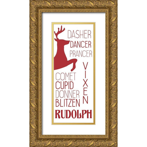 Rudolph Gold Ornate Wood Framed Art Print with Double Matting by Allen, Kimberly