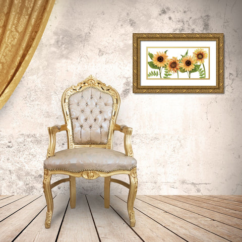 Sunflower Letters v2 Gold Ornate Wood Framed Art Print with Double Matting by Allen, Kimberly