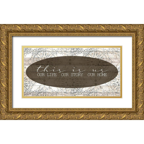 Us Gold Ornate Wood Framed Art Print with Double Matting by Allen, Kimberly