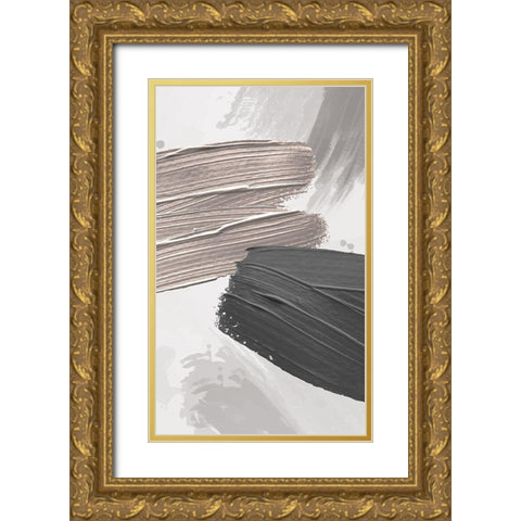 Strokes 2 Gold Ornate Wood Framed Art Print with Double Matting by Allen, Kimberly