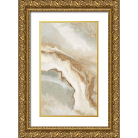 Neutral Stream 1 Gold Ornate Wood Framed Art Print with Double Matting by Allen, Kimberly