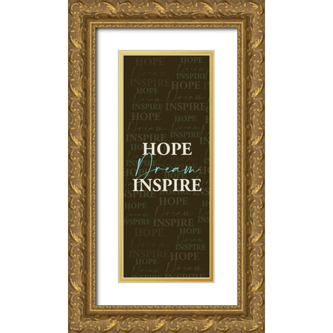 Hope Dream Gold Ornate Wood Framed Art Print with Double Matting by Allen, Kimberly
