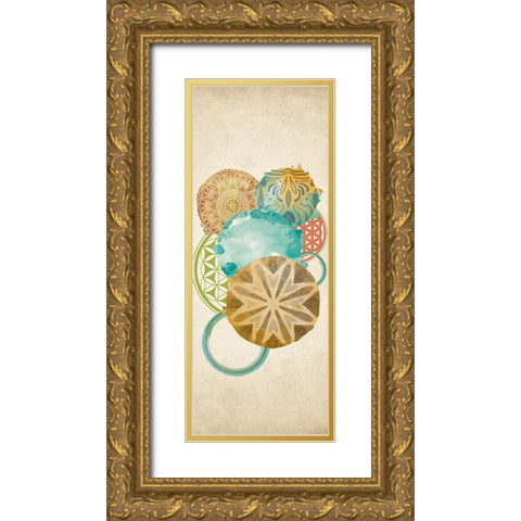 Circled 1 Gold Ornate Wood Framed Art Print with Double Matting by Allen, Kimberly