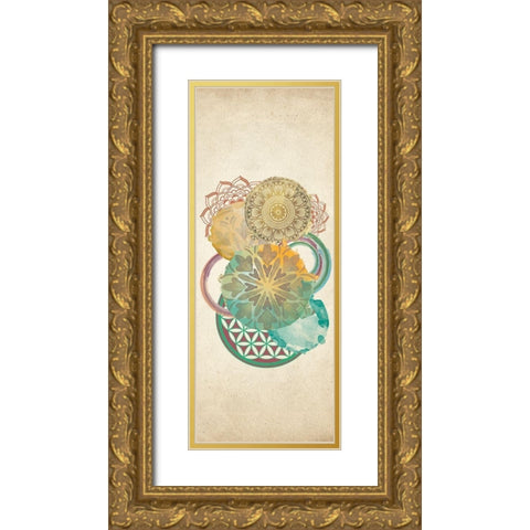 Circled 2 Gold Ornate Wood Framed Art Print with Double Matting by Allen, Kimberly