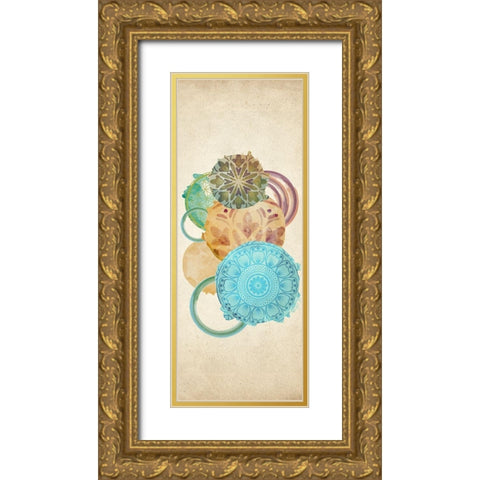 Circled 3 Gold Ornate Wood Framed Art Print with Double Matting by Allen, Kimberly