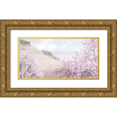 Hillside Pink Gold Ornate Wood Framed Art Print with Double Matting by Allen, Kimberly