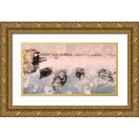 Day On The Lake Gold Ornate Wood Framed Art Print with Double Matting by Allen, Kimberly