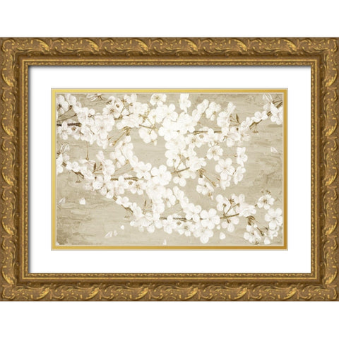 Magnolias Gold Ornate Wood Framed Art Print with Double Matting by Allen, Kimberly
