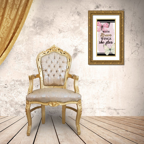 Brave Wings 1 Gold Ornate Wood Framed Art Print with Double Matting by Allen, Kimberly