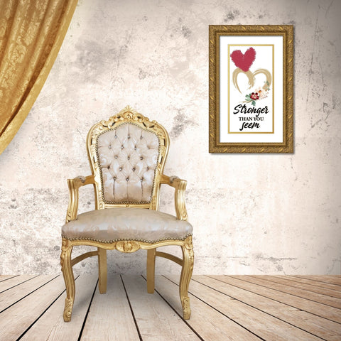 Wildflower Heart 2 Gold Ornate Wood Framed Art Print with Double Matting by Allen, Kimberly